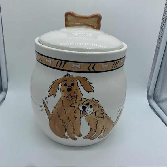 SOLD!! Inspirado Doggie Treat Canister Dog Biscuit Cookie Jar Ceramic - Picture 3 of 8